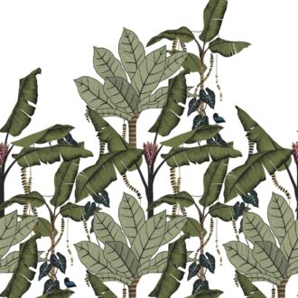 Обои - Casamance - Jangala Blanc/Vert Mousse - 74992140