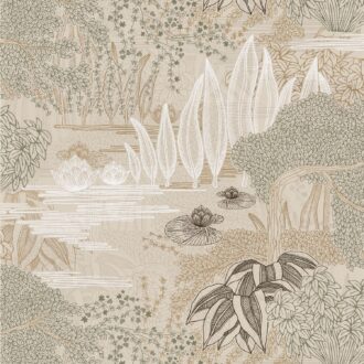 Обои - Casamance - Jasmin Grege/vert argile - 75680100