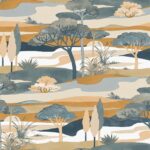 Обои - Casamance - Cap Ferret Bleu persan/ambre - 75870508