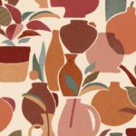 Обои - Casamance - Vallauris Grenat/orange brulée - 76210712