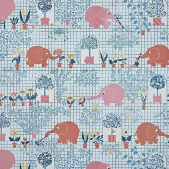 Обои - Pierre Frey - 
LES ELEPHANTS JARDINIERS Coquelicot - FP836003