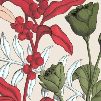 Обои - Nobilis - MARIE HARTIG - PAINTED WORLDS Petals And Berries - MHP93