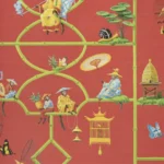 Обои - Pierre Frey - 
LES SINGES SAVANTS Rouge - FP770003
