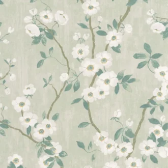 Обои - Casadeco - DELICACY - Delicacy spring flower - Vert / jaune (арт. 85397298)