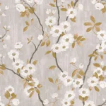 Обои - Casadeco - DELICACY - Delicacy spring flower - Taupe / noir (арт. 85392327)