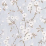 Обои - Casadeco - DELICACY - Delicacy spring flower - Taupe / bleu (арт. 85396208)