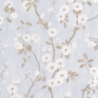 Обои - Casadeco - DELICACY - Delicacy spring flower - Taupe / bleu (арт. 85396208)