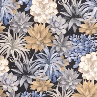 Обои - Casadeco - BOTANICA - Botanica echeveria - Noir/beige (арт. 85911964)