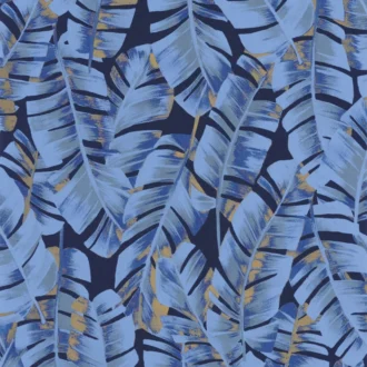Обои - Casadeco - BOTANICA - Botanica folium - Bleu encre (арт. 85946755)