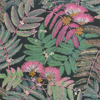 Обои - Casadeco - BOTANICA - Botanica albizia - Rose/vert foret (арт. 85897490)