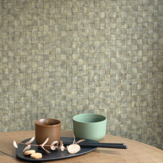 Обои - Casadeco - GINKGO - Damier - Muscade (арт. 86251616)