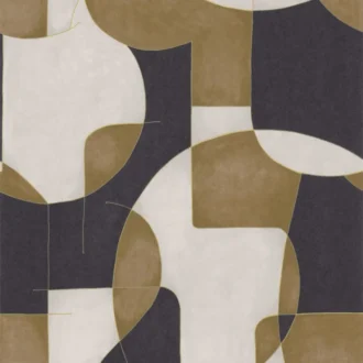 Обои - Casadeco - GALLERY - Op'art - Camel / noir (арт. 86092410)