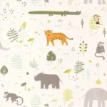Обои - Casadeco - HAPPY DREAMS - Happy dreams savanna - Kaki (арт. 82727304)
