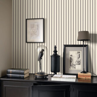 Обои - Casadeco - LES BELLES TOILES DE JOUY - Fontainebleau rayure - Noir fusain (арт. 81579602)