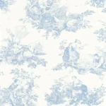 Обои - Casadeco - LES BELLES TOILES DE JOUY - Scene d'été - Bleu porcelaine (арт. 87916217)