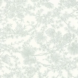 Обои - Casadeco - LES BELLES TOILES DE JOUY - Jardin des plantes - Vert de gris (арт. 87957109)