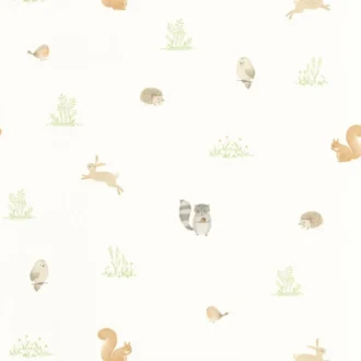 Обои - Casadeco - ONCE UPON A TIME - Companions of the forest - Vert amande (арт. 88257024)