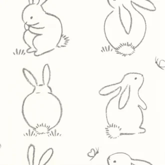 Обои - Casadeco - ONCE UPON A TIME - Funny bunny - Noir graphite (арт. 88389050)