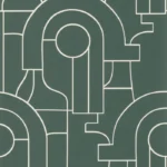 Обои - Casadeco - ICONIC - Arty - Vert tennis (арт. 88417424)