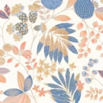Обои - Casadeco - CALIFORNIA - Palm springs - Indigo / pêche (арт. 88806565)