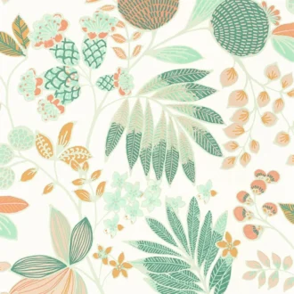 Обои - Casadeco - CALIFORNIA - Palm springs - Melon / menthe (арт. 88807373)