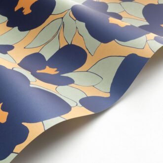 Обои - Casadeco - ICONIC - Flower power - Bleu marine (арт. 88393101)