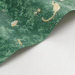 Обои - Casadeco - VOYAGE ONIRIQUE - Jardin des merveilles - Bleu givre / clementine (арт. 87256032)
