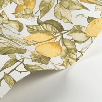 Обои - Casadeco - SOLIFLORE - Lemon tree - Jaune citron / ardoise (арт. 200272727)