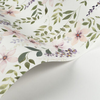 Обои - Casadeco - SOLIFLORE - Wisteria - Parme / vert mousse (арт. 200305202)