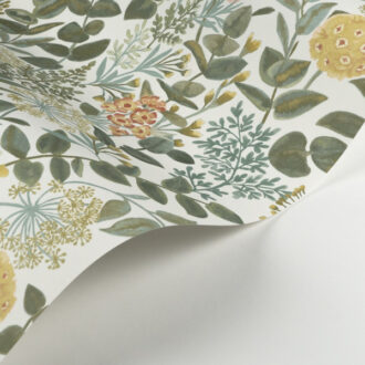 Обои - Casadeco - SOLIFLORE - Garden flowers - Bleu / vert (арт. 200316776)