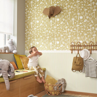 Обои - Casadeco - ONCE UPON A TIME - My little world rayure - Vert amande (арт. 29887589)