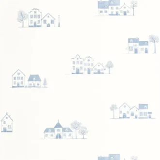 Обои - Casadeco - ONCE UPON A TIME 2 - Walk in the village - Bleu doux (арт. 200846611)