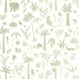 Обои - Casadeco - ONCE UPON A TIME 2 - Poetic jungle - Vert feuille (арт. 200767337)