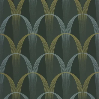 Обои - Casadeco - ANNEES FOLLES - Entree des artistes - Vert taiga (арт. 201047728)