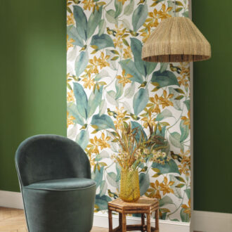 Обои - Casadeco - DELICACY - Delicacy birdsong - Vert / jaune (арт. 85387171)