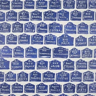 Обои - Pierre Frey - 
LES RUES PARISIENNES Indigo - FP841002