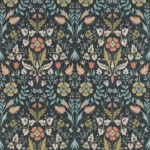 Обои - Casadeco - ARTS & CRAFTS - Archibald - Bleu petrole (арт. 86336406)