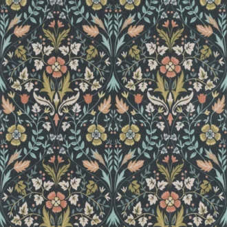 Обои - Casadeco - ARTS & CRAFTS - Archibald - Bleu petrole (арт. 86336406)