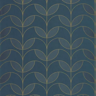 Обои - Casadeco - ANNEES FOLLES - Mistinguett - Bleu petrole (арт. 201026793)